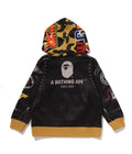 A BATHING APE BAPE KIDS LEATHER JACKET PRINT SHARK PULLOVER HOODIE