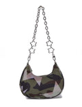 A BATHING APE Ladies' STA OVER PRINT 1ST CAMO QUILTING MOON SHAPE BAG
