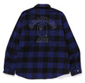 A BATHING APE COLLEGE BLOCK CHECK RELAXED FIT SHIRT