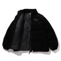 A BATHING APE Ladies' CRYSTAL STONE BAPE LOGO VELOUR DOWN JACKET