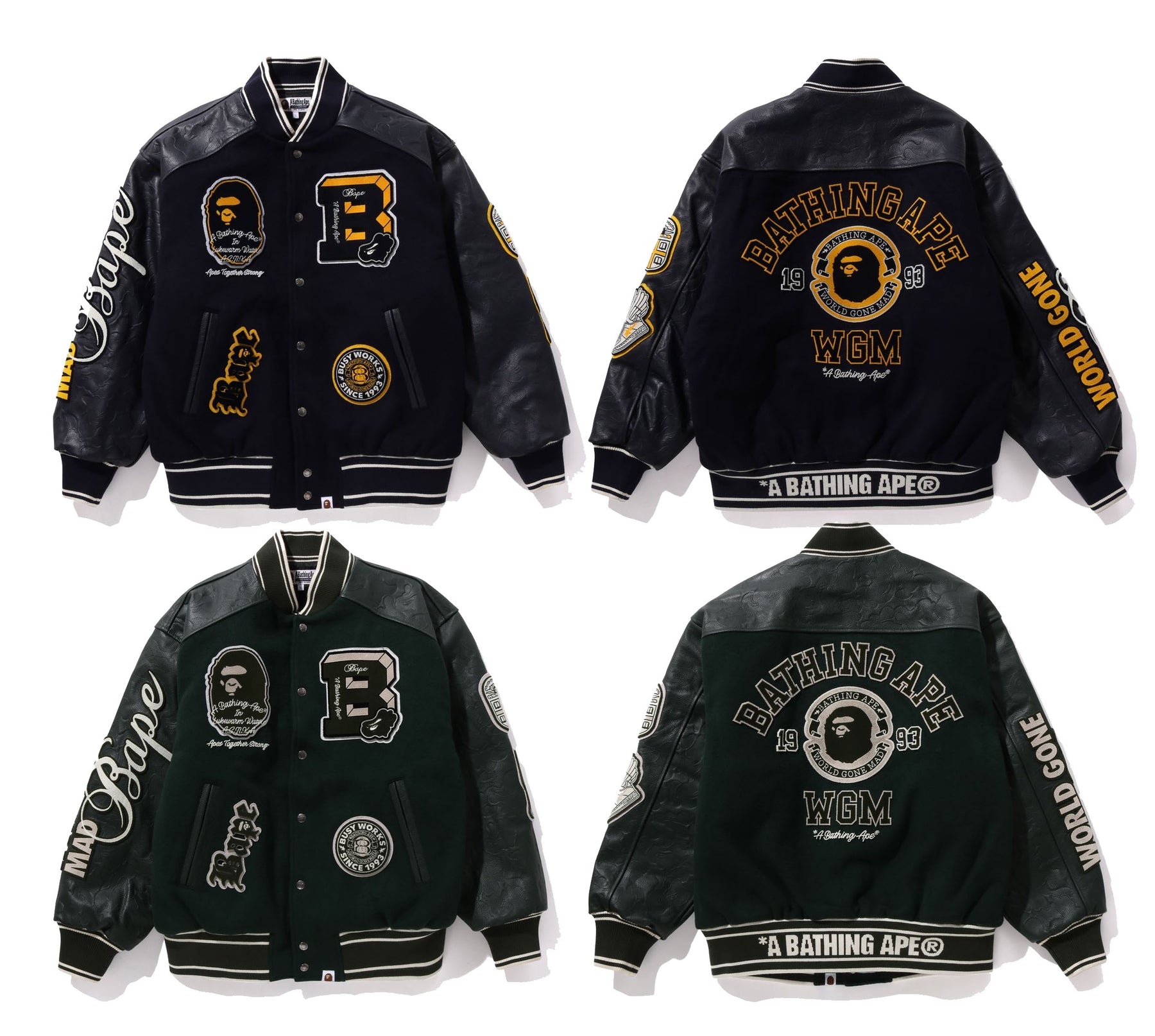 BAPE PATCH VARSITY JACKET M-