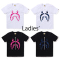 A BATHING APE Ladies' COLOR CAMO SHARK TEE