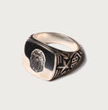 A BATHING APE BAPE BLACK ITEM #1 MAD FACE SIGNET RING