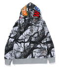 A BATHING APE TREE EDGE CAMO SHARK FULL ZIP HOODIE
