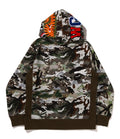 A BATHING APE HYBRID CAMO SHARK PULLOVER HOODIE