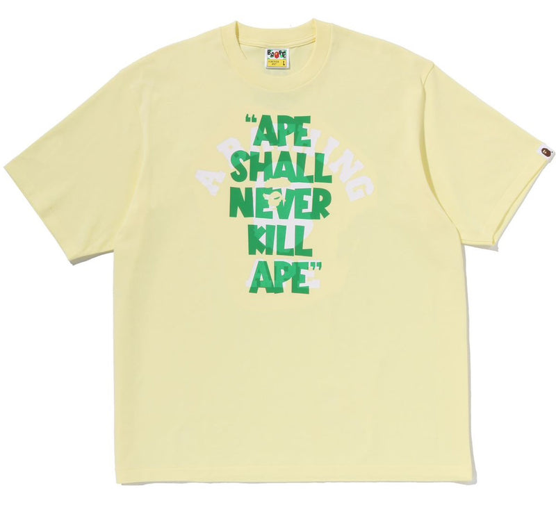 A BATHING APE APE SHALL NEVER KILL APE COLLEGE RELAXED FIT TEE
