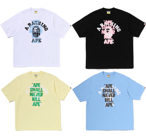 A BATHING APE APE SHALL NEVER KILL APE COLLEGE RELAXED FIT TEE