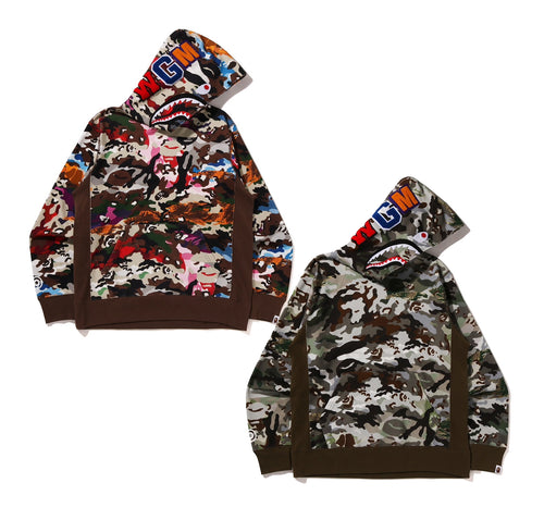 A BATHING APE HYBRID CAMO SHARK PULLOVER HOODIE