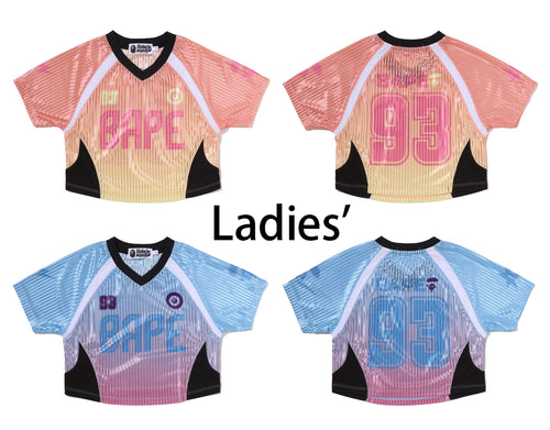A BATHING APE Ladies' DIP DYE MULTI LOGO MINI TEE