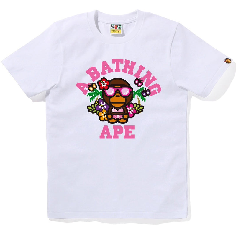 A BATHING APE Ladies' LISA COLLEGE SUMMER TEE