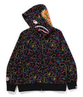 A BATHING APE NEON CAMO SHARK FULL ZIP HOODIE
