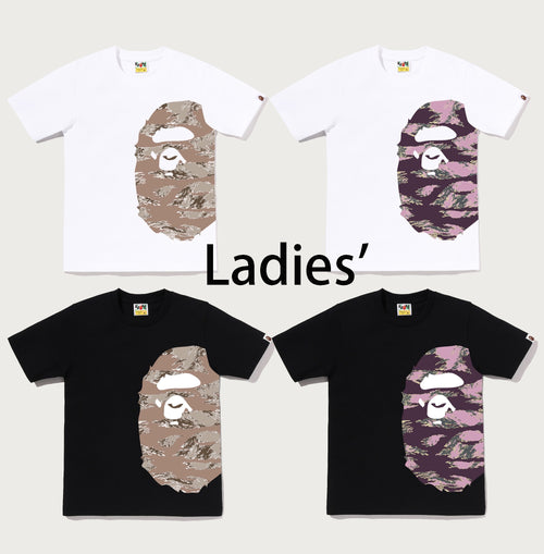 A BATHING APE Ladies' TIGER CAMO SIDE BIG APE HEAD TEE