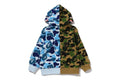 A BATHING APE BAPE KIDS ABC CAMO MULTI SHARK ZIP HOODIE