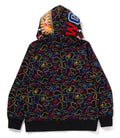 A BATHING APE NEON CAMO SHARK FULL ZIP HOODIE