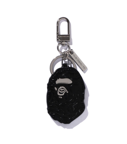 A BATHING APE APE HEAD LEATHER KEY CHAIN