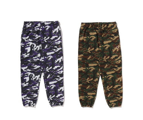 A BATHING APE GLITCH WOODLAND CAMO RELAXED FIT SWEAT PANTS