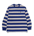 A BATHING APE STRIPE ONE POINT RELAXED FIT POCKET L/S TEE