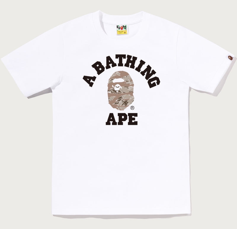 A BATHING APE Ladies' TIGER CAMO COLLEGE TEE