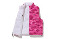 A BATHING APE Ladies' COLOR CAMO REVERSIBLE DOWN VEST