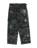 A BATHING APE HYBRID CAMO MULTI BADGE CARGO PANTS