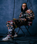 A BATHING APE HYBRID CAMO MULTI BADGE CARGO PANTS