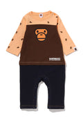 A BATHING APE BAPE KIDS BABY MILO MONOGRAM FACE FRIENDS ROMPERS