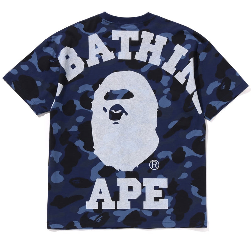 A BATHING APE Ladies' COLOR CAMO BIG COLLEGE TEE - happyjagabee store