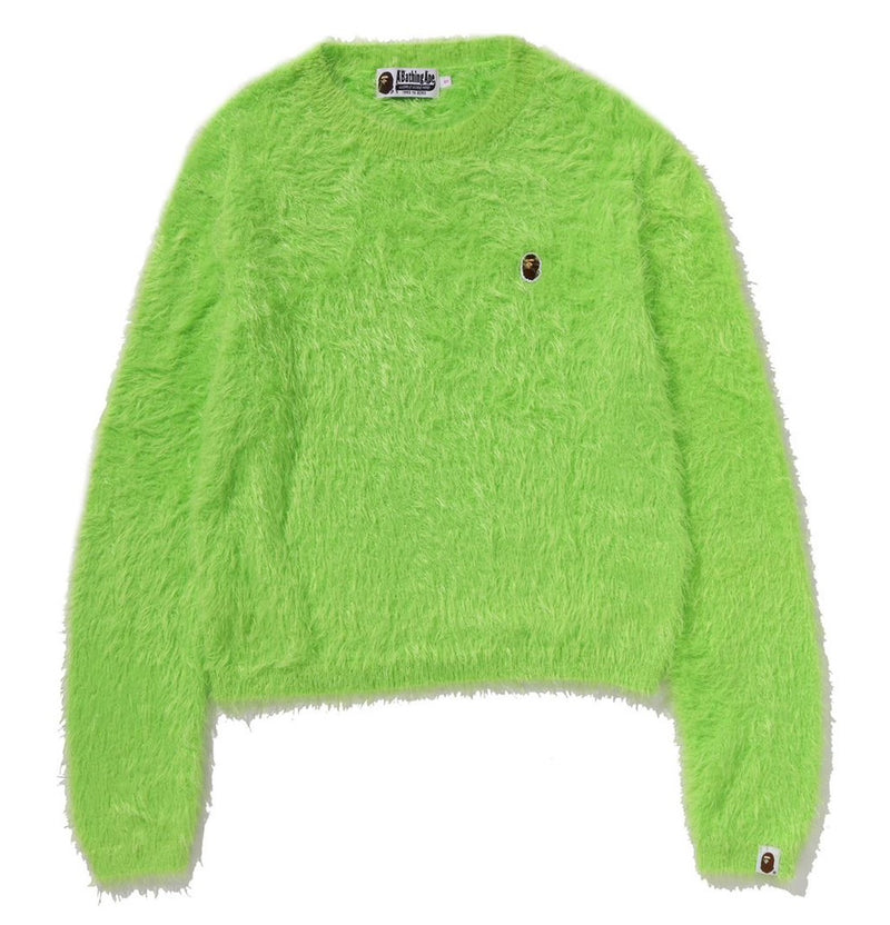 A BATHING APE Ladies' ONE POINT SHAGGY SWEATER