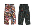 A BATHING APE HYBRID CAMO MULTI BADGE CARGO PANTS