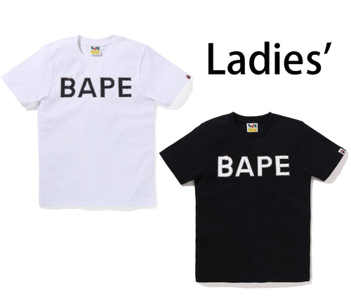 A BATHING APE Ladies' CRYSTAL STONE BAPE LOGO TEE - happyjagabee store