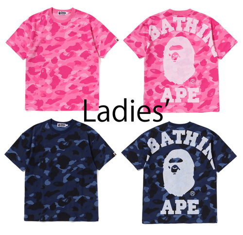 A BATHING APE Ladies' COLOR CAMO BIG COLLEGE TEE
