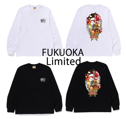 A BATHING APE BAPE STORE FUKUOKA L/S TEE FUKUOKA LIMITED