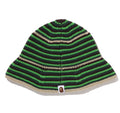 A BATHING APE APE HEAD ONE POINT STREIPE KNIT HAT