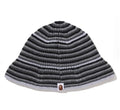 A BATHING APE APE HEAD ONE POINT STREIPE KNIT HAT