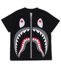 A BATHING APE BAPE KIDS BACK SHARK LOOSE FIT TEE