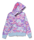 A BATHING APE Ladies' MULTI PIXEL CAMO SHARK FULL ZIP HOODIE