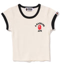 A BATHING APE Ladies' COLLEGE CROPPED TEE - happyjagabee store