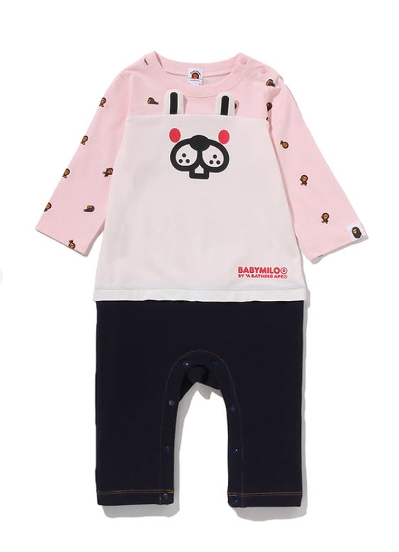 A BATHING APE BAPE KIDS BABY MILO MONOGRAM FACE FRIENDS ROMPERS - happyjagabee store