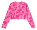 A BATHING APE Ladies' COLOR CAMO CROPPED L/S TEE
