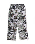 A BATHING APE HYBRID CAMO APE FACE LOGO RELAXED FIT SWEAT PANTS