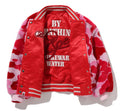 A BATHING APE Ladies' ABC CAMO MULTI LOGO REVERSIBLE VARSITY JACKET