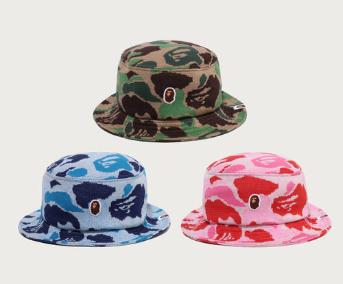 A BATHING APE ABC CAMO PILE JACQUARD BUCKET HAT