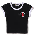 A BATHING APE Ladies' COLLEGE CROPPED TEE - happyjagabee store