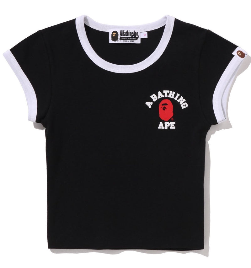 A BATHING APE Ladies' COLLEGE CROPPED TEE - happyjagabee store