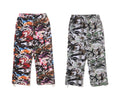 A BATHING APE HYBRID CAMO APE FACE LOGO RELAXED FIT SWEAT PANTS