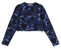 A BATHING APE Ladies' COLOR CAMO CROPPED L/S TEE