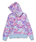 A BATHING APE Ladies' MULTI PIXEL CAMO SHARK FULL ZIP HOODIE