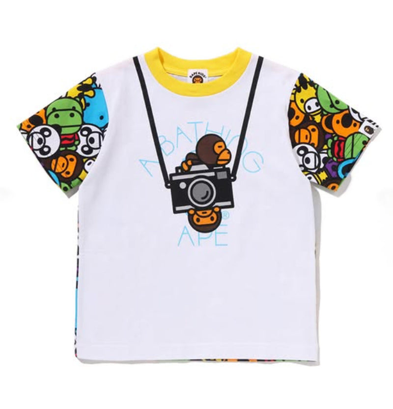 A BATHING APE BAPE KIDS MILO ALL FRIENDS FAKE CAMERA TEE - happyjagabee store