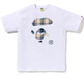A BATHING APE BAPE CHECK APE FACE TEE