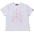 A BATHING APE Ladies' CHAIN STITCH SHARK MINI TEE